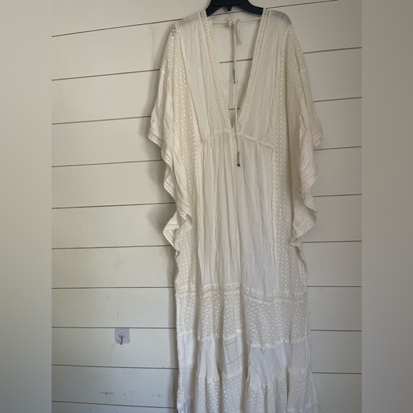 Free People Oh Valencia Cattan Gauzy Crochet Open Back Boho Maxi dress nwot - Picture 12 of 14